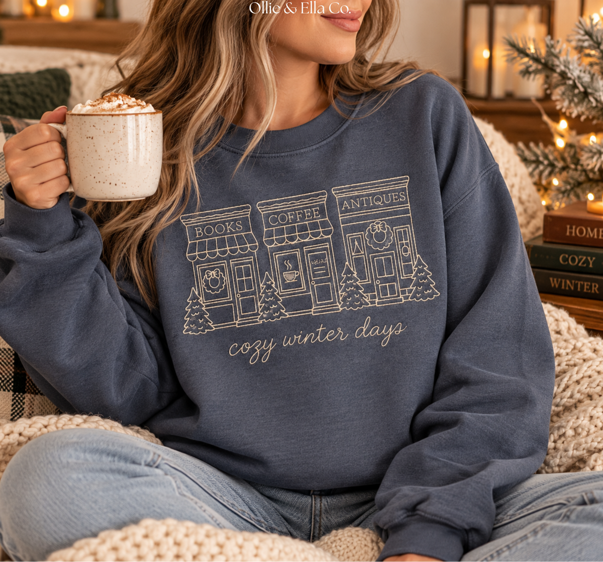 Cozy Winter Days Embroidered Sweatshirt