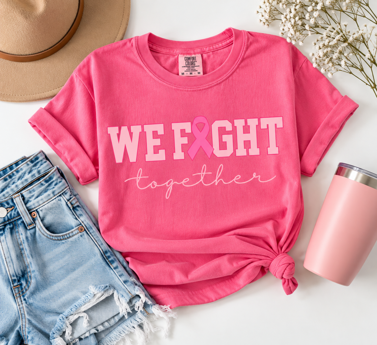 We Fight Together Breast Cancer Awareness Comfort Colors® Tee